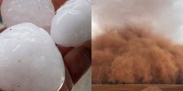 Tormentas de polvo, tormentas eléctricas y granizo golpean Australia