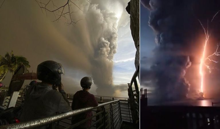 Volcán Taal en Filipinas despierta luego de 42 años entre cenizas y rayos Volcán Taal en Filipinas despierta luego de 42 años entre cenizas y rayos