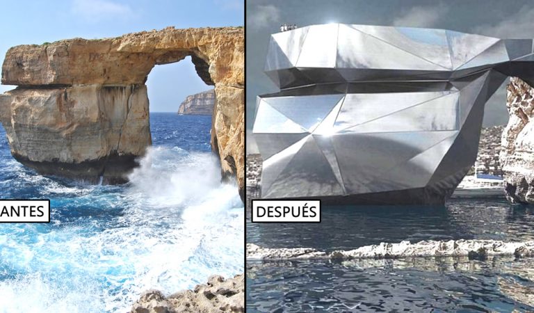Luego de que la Ventana Azul de Malta colapsó, arquitecto ruso propone un llamativo edificio con espejos en su lugar Luego de que la Ventana Azul de Malta colapsó, arquitecto ruso propone un llamativo edificio con espejos en su lugar