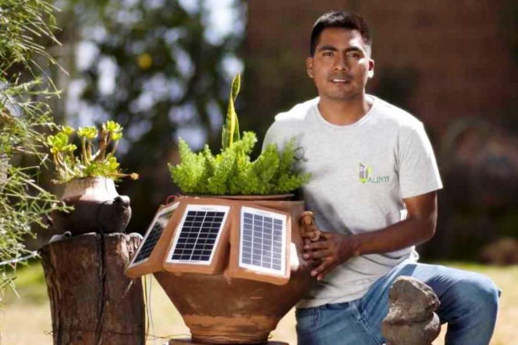 Joven inventor crea «Alinti», maceta que genera energía eléctrica a partir de las plantas