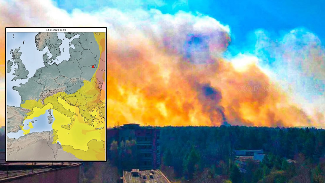Nubes radiactivas de incendios en Chernóbil cubren media Europa