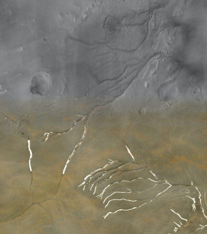 Marte estaba cubierto de gruesas capas de hielo y ríos fluyendo por debajo