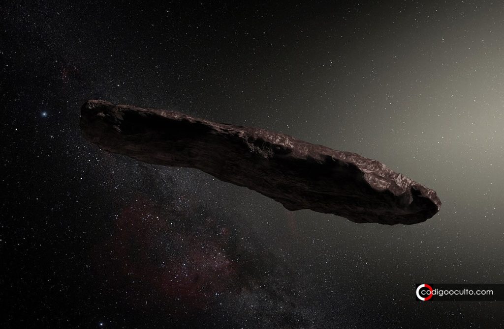 Representación de ‘Oumuamua. Crédito: Original: ESO/M. Kornmesser