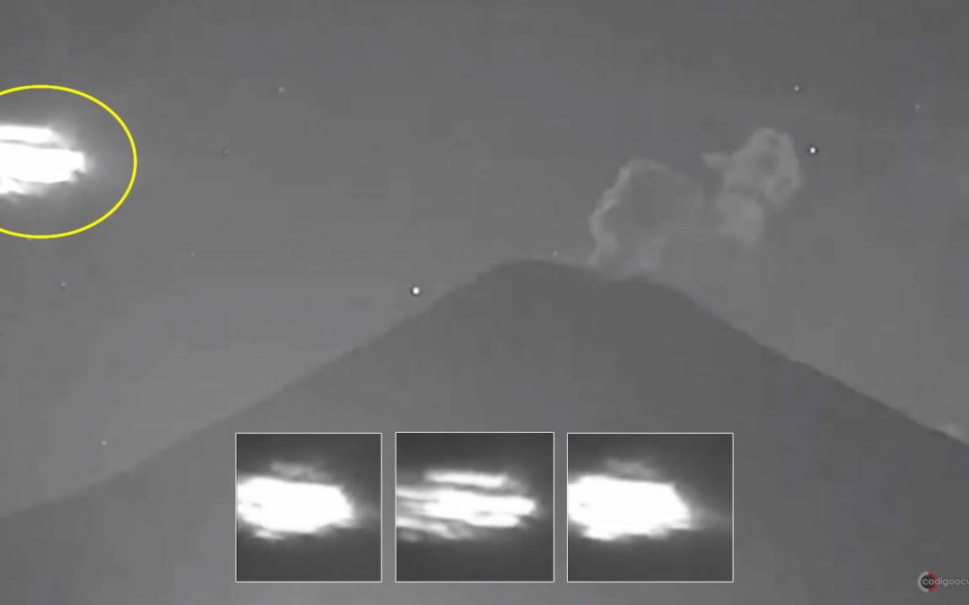 Extraña luz intensa desciende cerca del volcán Popocatépetl (VÍDEO)