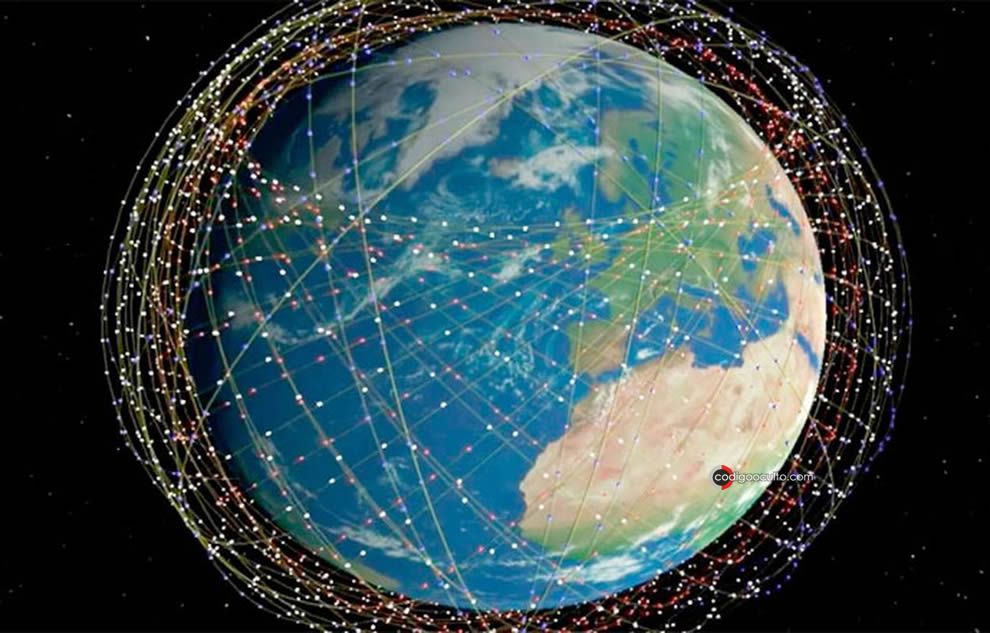 Representación de la futura red de satélites completa de Starlink