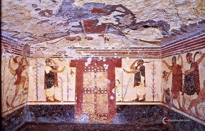 Tumba de los augures de la necrópolis etrusca de Monterozzi en Tarquinia