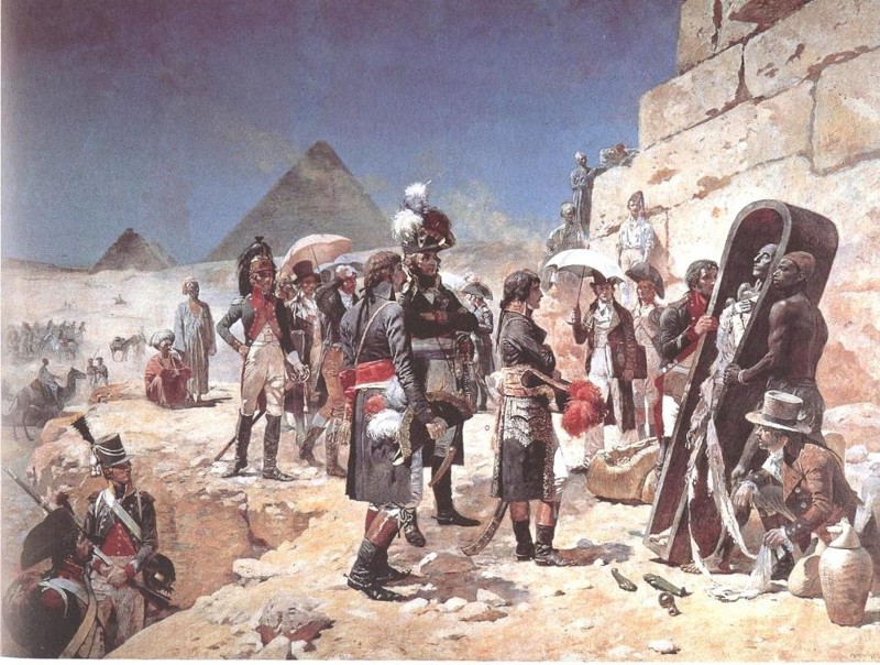 Representación artística de la campaña de Napoleón en Egipto