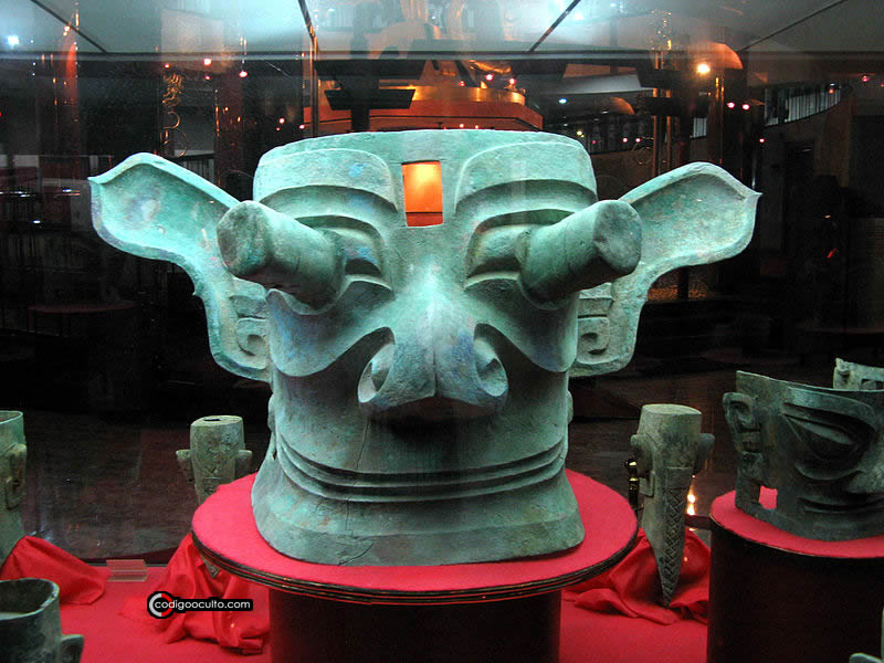 Una de las esculturas Sanxingdui