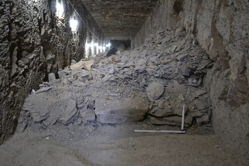 Los escombros de la tumba debajo del templo de Hatshepsut