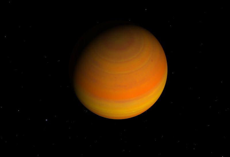 Representación del exoplaneta HD 137496-c, un planeta gigante y compuesto mayormente de gas