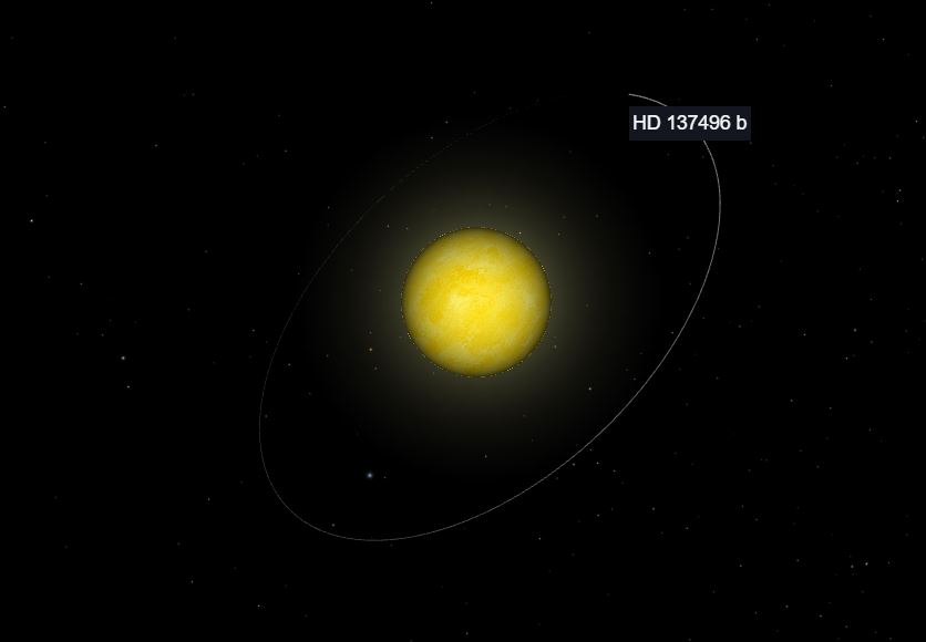 Representación de la estrella (similar al Sol) HD 137496