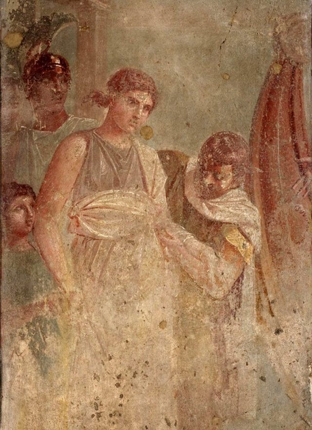 Fresco de Helena saliendo de Esparta