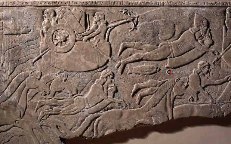 Un antiguo relieve asirio muestra nadadores con posibles artefactos de buceo