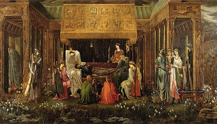 Pintura «El último sueño del Rey Arturo», que se cree, fue en Ávalon