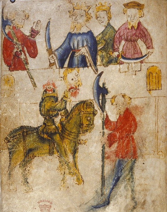 Antigua imagen alusiva a Sir Gawain and the Green Knight
