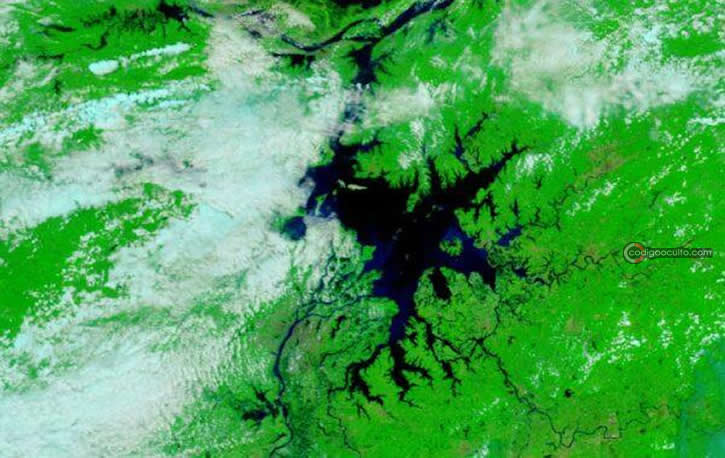 Imagen satelital del lago Poyang
