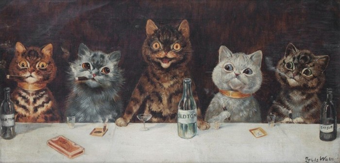Cuadro de gatos humanizados de Louis Wain