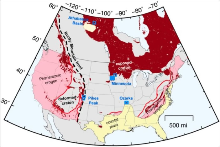Los investigadores utilizaron datos termocronométricos de cuatro lugares de América del Norte para determinar la causa de la Gran Discordancia