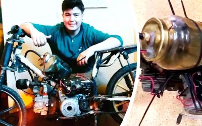 Joven de 18 años diseña una moto que funciona con agua sucia o agua de mar