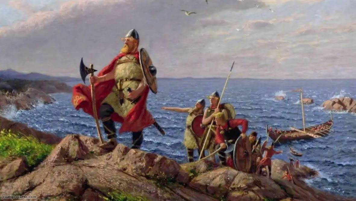 Representación de Leif Erikson llegando a América