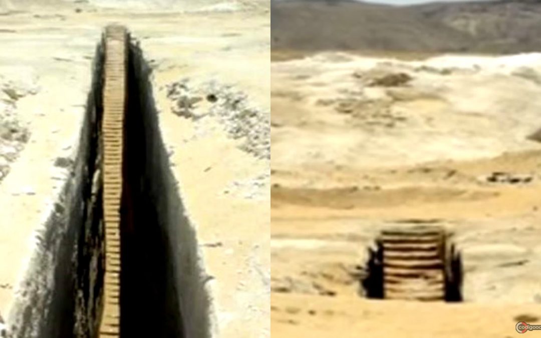 Las escaleras subterráneas descubiertas en medio de la meseta de Giza, Egipto