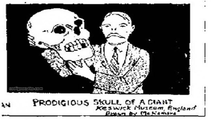Representación del Cráneo encontrado en Corbridge