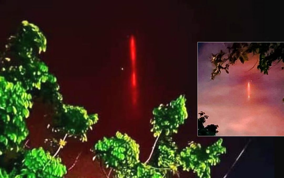 Misteriosa columna de luz roja aparece en el cielo de Tamaulipas y Veracruz, México