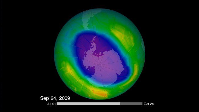 Agujero de la capa de ozono en la Antártida