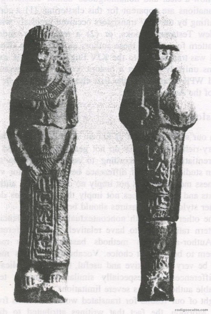 Estatuillas mortuorias egipcias halladas en El Salvador durante 1914, y actualmente desaparecidas