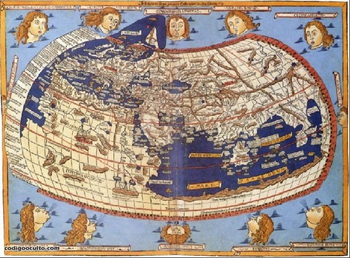 Mapa del mundo elaborado en 1467 siguiendo antiguas indicaciones de Ptolomeo