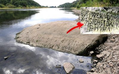 “Piedras del Hambre” reaparecen tras sequías de ríos en Europa, con un mensaje: “Si me ves, entonces llora”
