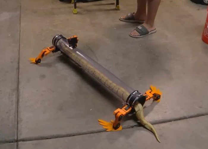 Las piernas robóticas construidas para una serpiente