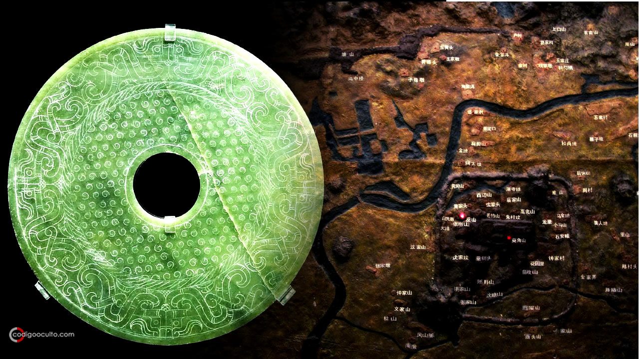 Muy grandes discos Bi de Jade 40 cm - Astrología china