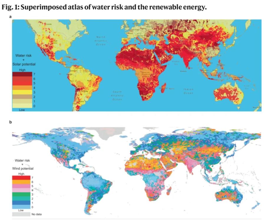 Atlas superpuesto del riesgo del agua y la energía renovable