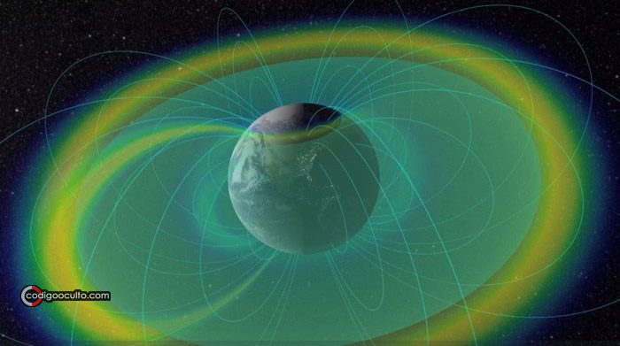 Representación del campo magnético de la Tierra
