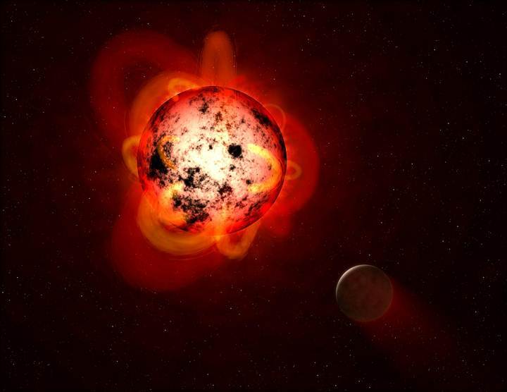 Las enanas rojas tienden a ser magnéticamente activas y estallan con intensas erupciones que podrían destruir la atmósfera de un planeta cercano con el tiempo o hacer que la superficie sea inhóspita