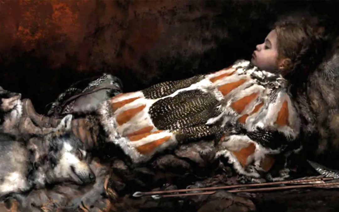 Descubren un niño de la Edad de Piedra enterrado con plumas y pieles de perro en Finlandia