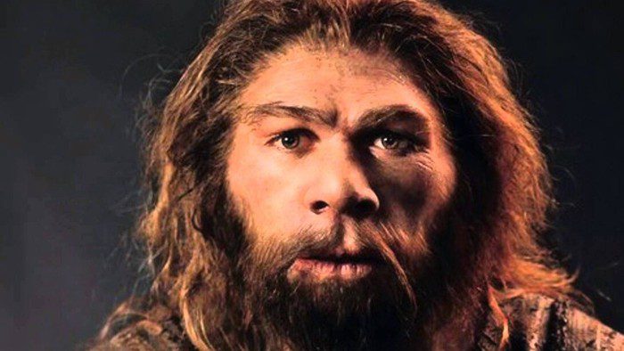 Representación artística del aspecto del rostro de un neandertal