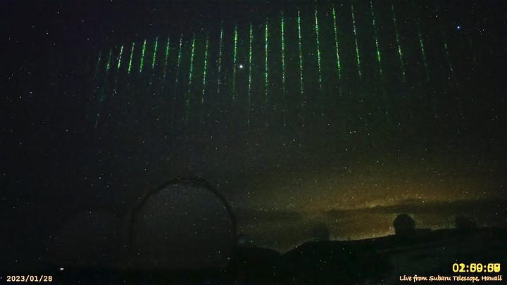 Láseres verdes fueron observados en el cielo de Hawaii