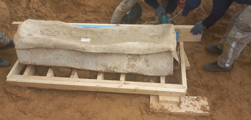 Sarcófago de la época romana encontrado en la franja de Gaza