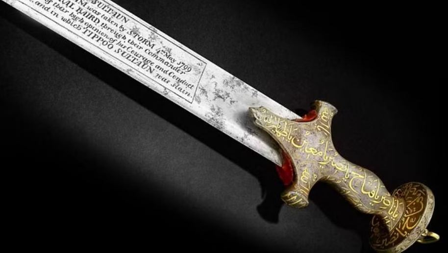 La espada de alcoba de Tipu Sultan que se vendió en la casa de subastas Bonhams, en Londres