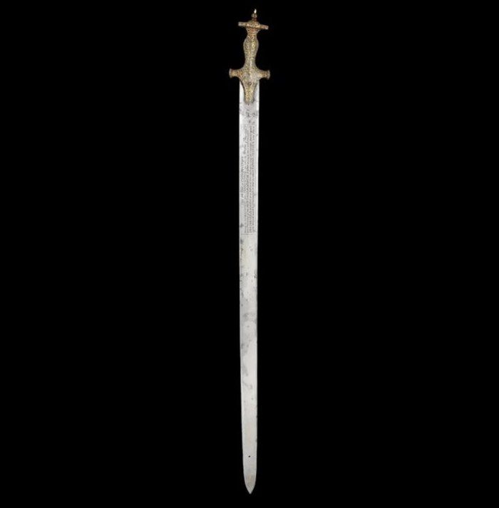 La espada estaba hecha de acero Wootz, como otras espadas de la época
