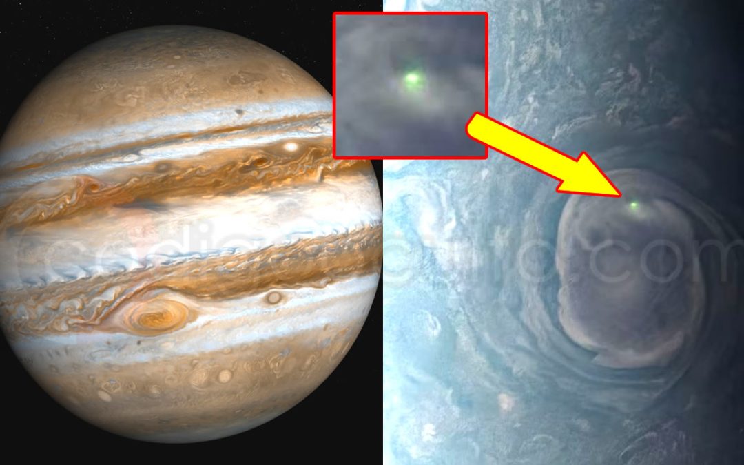 Júpiter es golpeado por un “rayo de luz verde”, muestra una impresionante imagen