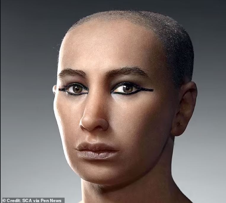 Reconstrucción del rostro de Tutankamón realizada en el año 2005