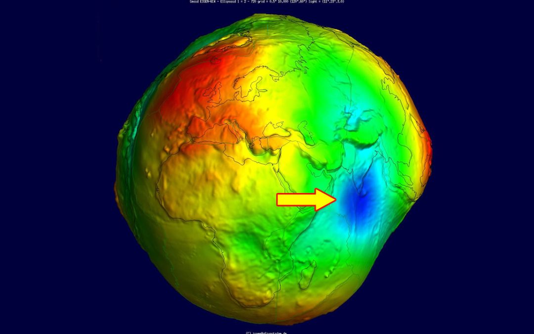 Detectado agujero gravitatorio gigante en el océano Índico y descubren qué lo causó