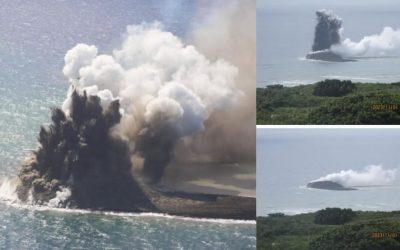 Una nueva isla emerge frente a Japón luego de fuerte erupción de volcán submarino