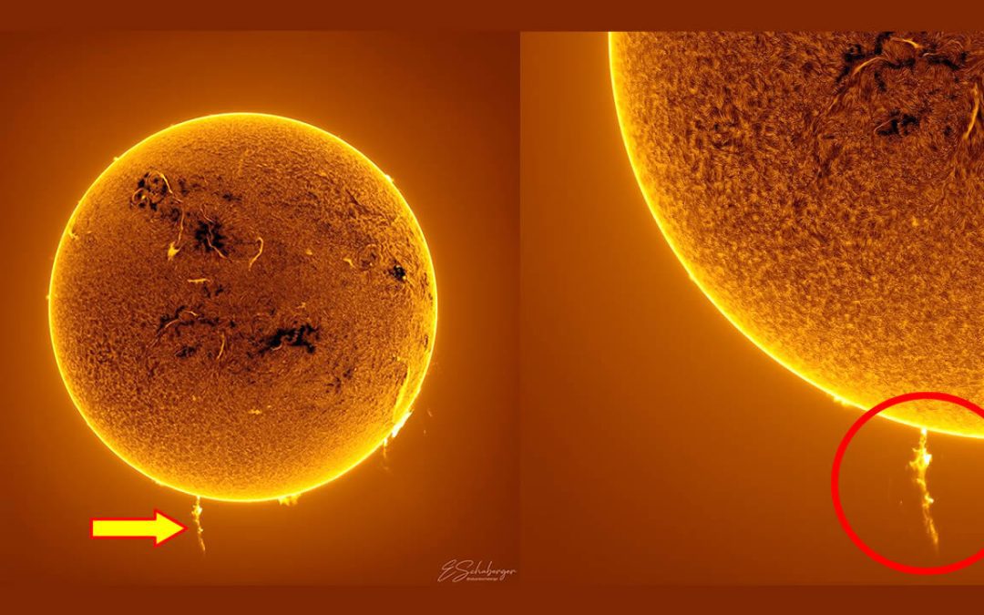 Algo bastante extraño ha ocurrido en el Sol: columna de plasma de 15.000 km se eleva del polo sur