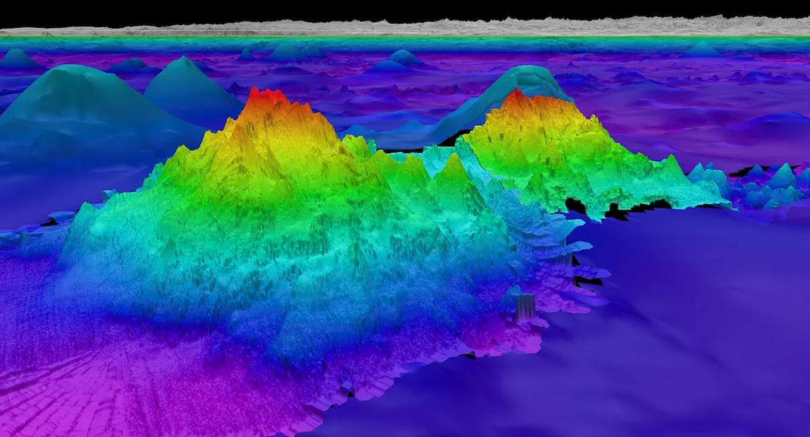 El mayor de las cuatra montañas submarinas descubiertas recientemente por los expertos del Schmidt Ocean Institute mide 2.681 metros