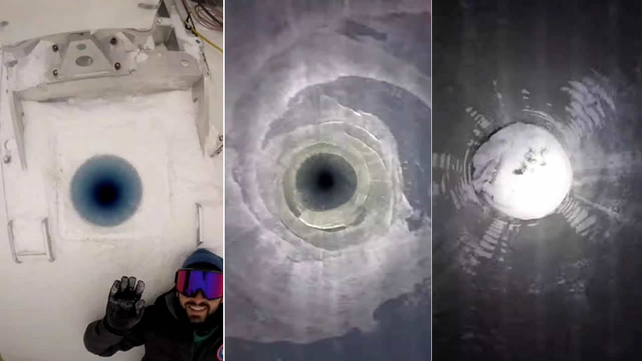 Alguien dejó caer una cámara en un agujero perforado en la Antártida. Lo que vieron es "increíble"