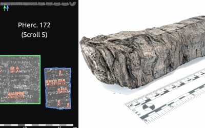 Descifran palabras perdidas en un pergamino carbonizado por una erupción volcánica hace 2.000 años, utilizando IA